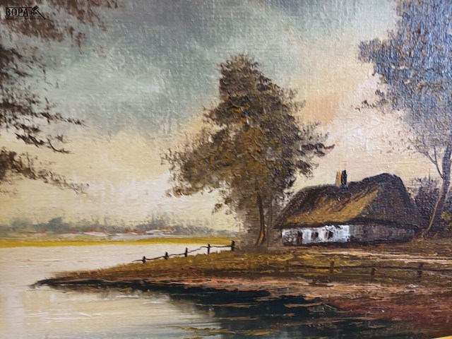 Lot 275 - schilderij in kader. gesigneerd - afbeelding 2 van  4
