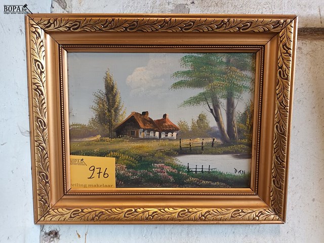 Lot 276 - schilderij in kader. gesigneerd - afbeelding 1 van  3
