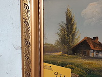 Lot 276 - schilderij in kader. gesigneerd - afbeelding 2 van  3