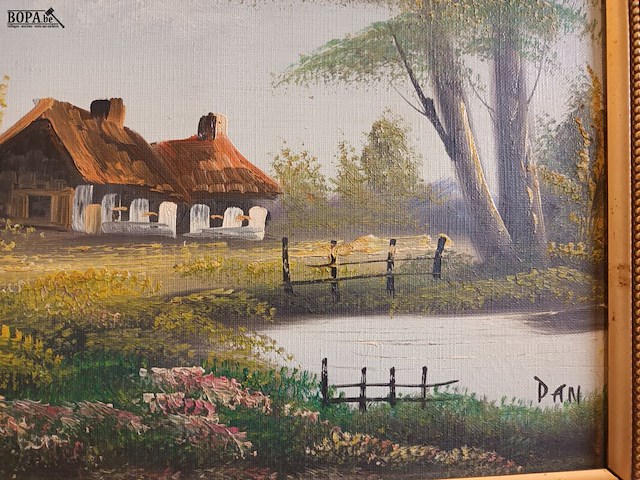 Lot 276 - schilderij in kader. gesigneerd - afbeelding 3 van  3