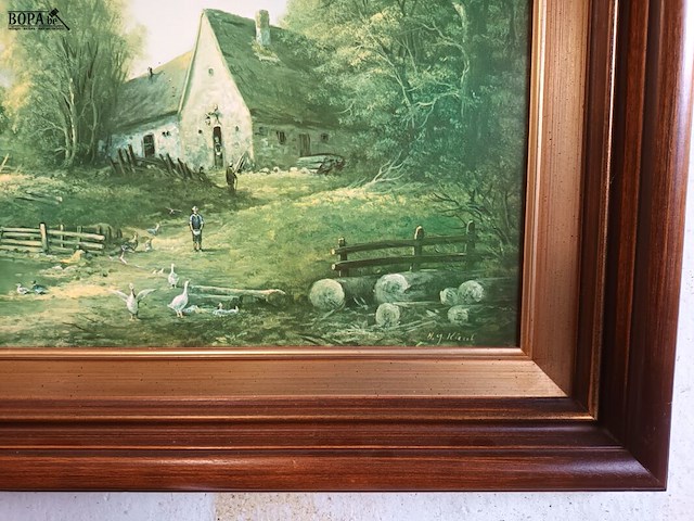 Lot 279 - schilderij in kader. gesigneerd - afbeelding 2 van  3