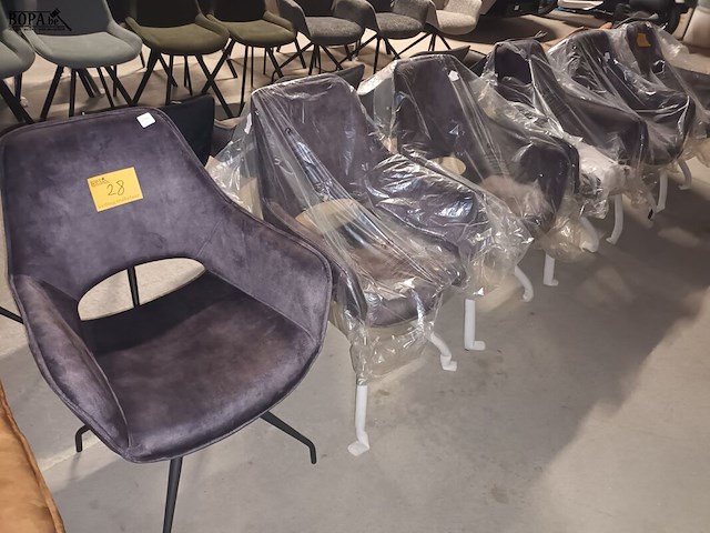 Lot 28 - roterende armstoel. 6 stuks - afbeelding 1 van  5