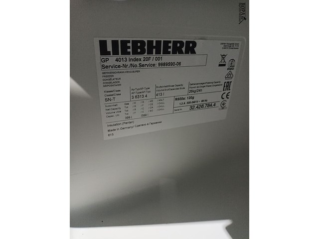 Lot 28 - verticale diepvriezer liebherr - afbeelding 4 van  4