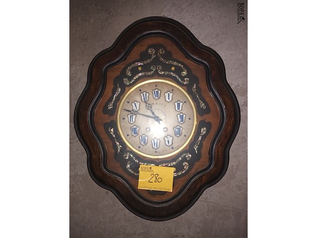 Lot 280 - antieke wandklok - afbeelding 1 van  5