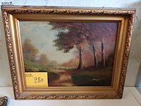 Lot 280 - schilderij in kader. gesigneerd - afbeelding 1 van  3