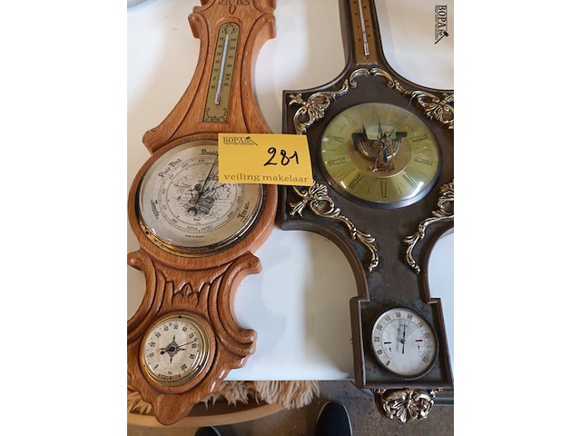 Lot 281 - barometers. 2 stuks - afbeelding 1 van  6