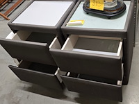 Lot 281 - nachtkastjes met 2 lades in lederlook 2 stuks - afbeelding 2 van  3