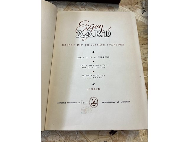 Lot 285 - eigen aard , grepen uit de vlaamse folklore 2 de druk - afbeelding 2 van  3