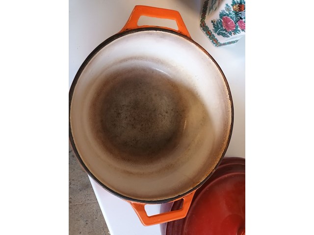 Lot 286 - kookpot en steelpan in gietijzer. 2 stuks - afbeelding 5 van  5