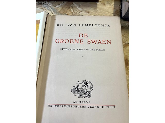 Lot 287 - de groene swaen , historische roman in drie deelen - afbeelding 2 van  2