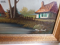 Lot 287 - schilderij in kader. gesigneerd - afbeelding 2 van  3