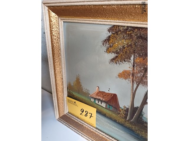 Lot 287 - schilderij in kader. gesigneerd - afbeelding 3 van  3