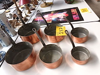 Lot 287 - steelpannen in rood koper. 6 stuks - afbeelding 3 van  4