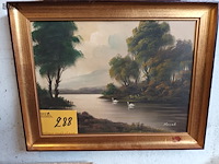 Lot 288 - schilderij in kader. gesigneerd - afbeelding 1 van  3