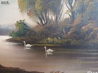 Lot 288 - schilderij in kader. gesigneerd - afbeelding 2 van  3