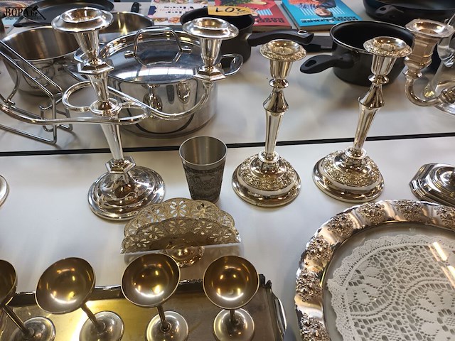 Lot 288 - verzilverd tafelgerei. 65 stuks - afbeelding 7 van  9