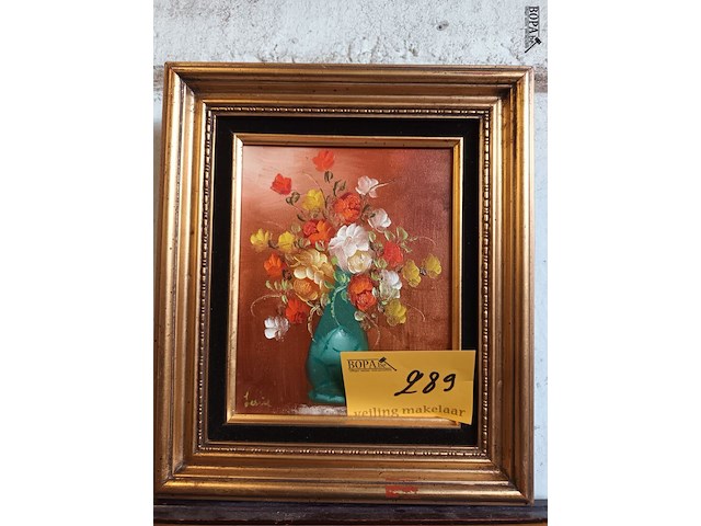 Lot 289 - schilderij in kader. gesigneerd - afbeelding 1 van  4