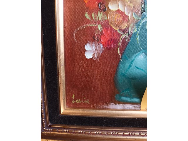 Lot 289 - schilderij in kader. gesigneerd - afbeelding 3 van  4