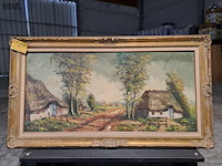 Lot 29 - klassiek landschapsschilderij in olieverf boerderijscene