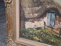 Lot 29 - klassiek landschapsschilderij in olieverf boerderijscene - afbeelding 2 van  2