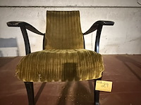 Lot 29 - vintage armstoel donkerhouten olijfgroen - afbeelding 3 van  3