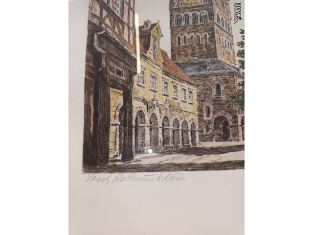 Lot 293 - kader met kerk - afbeelding 3 van  3