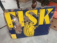 Lot 296 - emaille reclamebord fisk dubbelzijdig