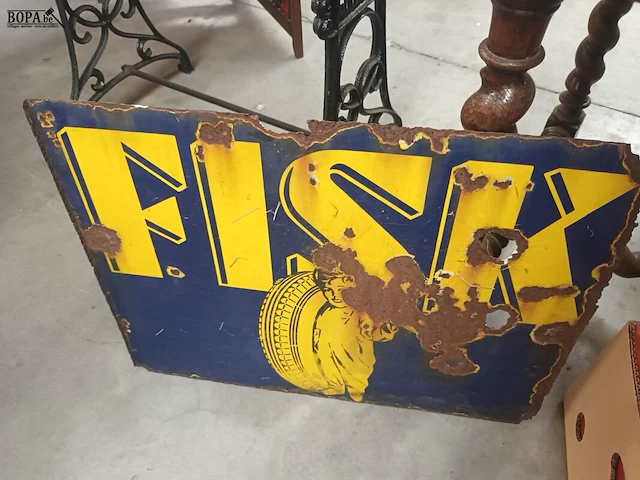 Lot 296 - emaille reclamebord fisk dubbelzijdig - afbeelding 4 van  4