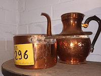 Lot 296 - koperen steelpan en kan - afbeelding 3 van  3