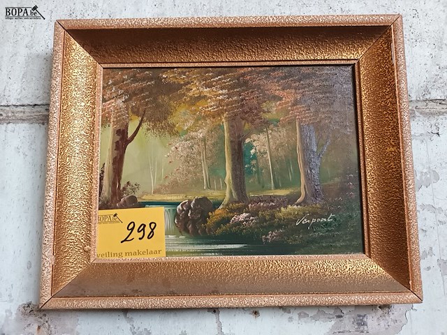 Lot 298 - schilderij in kader. gesigneerd - afbeelding 1 van  3