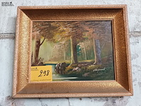 Lot 298 - schilderij in kader. gesigneerd - afbeelding 1 van  3