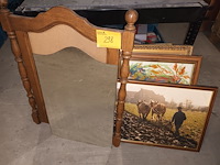 Lot 298 - spiegel en kaders. 5 stuks - afbeelding 1 van  5