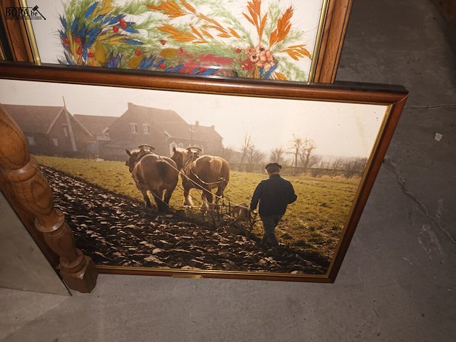 Lot 298 - spiegel en kaders. 5 stuks - afbeelding 2 van  5