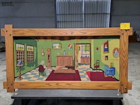 Lot 3 - geborduurd schilderij traditionele woonkamer 17de eeuw