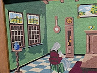 Lot 3 - geborduurd schilderij traditionele woonkamer 17de eeuw - afbeelding 2 van  5