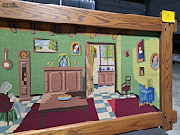 Lot 3 - geborduurd schilderij traditionele woonkamer 17de eeuw - afbeelding 5 van  5