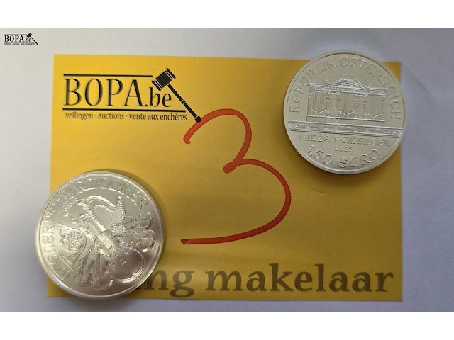 Lot 3 - oostenrijk wiener philharmoniker 2022 – 2 x 1,50 euro - afbeelding 1 van  3