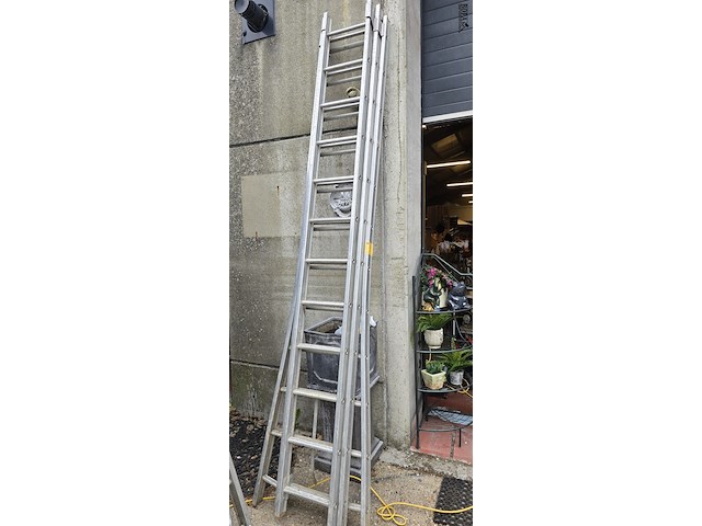 Lot 3 - uitschuifbare ladder 3 x 12 treden - afbeelding 1 van  4