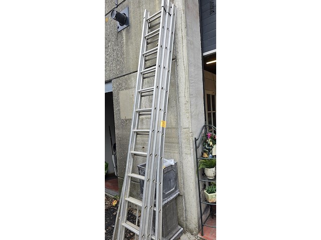 Lot 3 - uitschuifbare ladder 3 x 12 treden - afbeelding 2 van  4