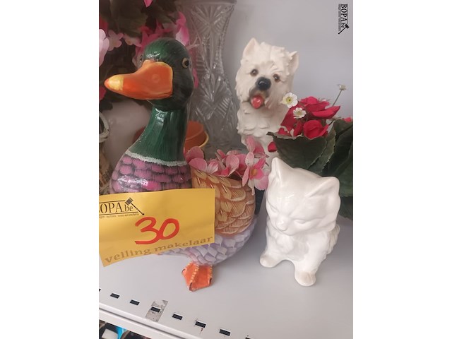 Lot 30 - decoratie met dieren. 5 stuks - afbeelding 2 van  4