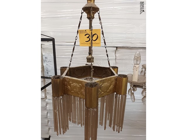 Lot 30 - luster in koper met glas - afbeelding 1 van  4