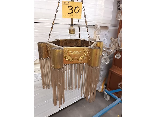 Lot 30 - luster in koper met glas - afbeelding 2 van  4