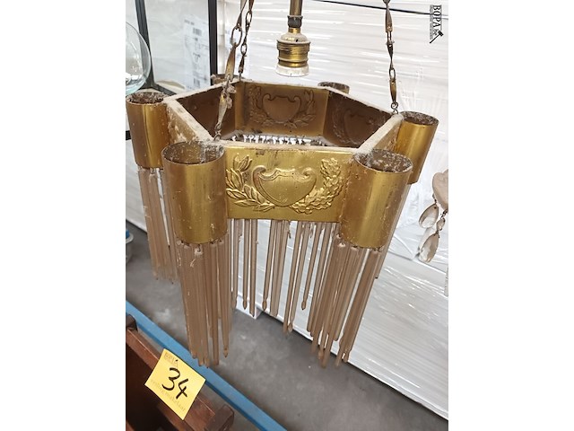 Lot 30 - luster in koper met glas - afbeelding 3 van  4