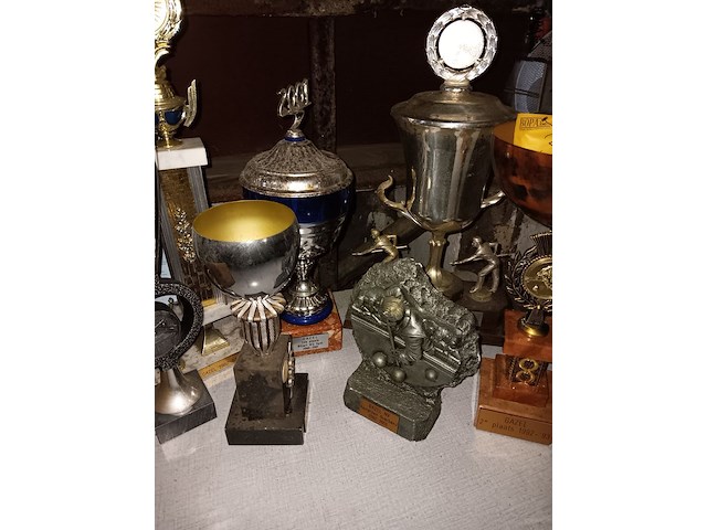 Lot 30 - tafeltje met trofeeën - afbeelding 2 van  3