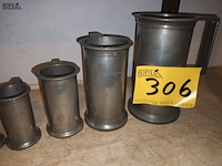 Lot 306 - maatbekers in tin. 7 stuks - afbeelding 3 van  4