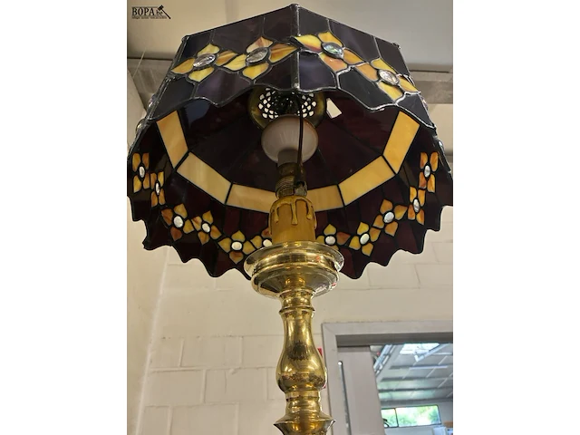Lot 306 - retro tafellamp tiffanystijl - afbeelding 3 van  3