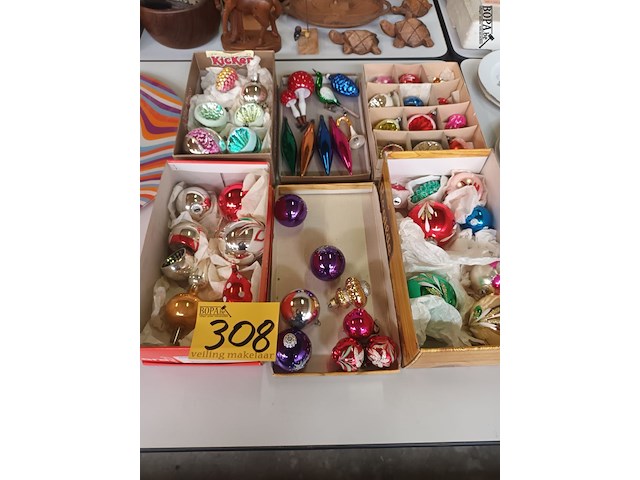 Lot 308 - antieke kerstballen. 48 stuks - afbeelding 1 van  6