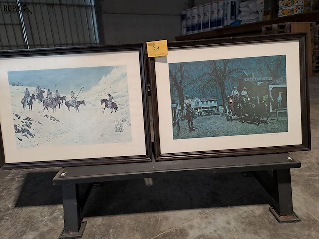 Lot 31 - ingelijste lythografie 'the night mail' - donald teague en p - afbeelding 1 van  6
