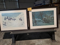 Lot 31 - ingelijste lythografie 'the night mail' - donald teague en p - afbeelding 1 van  6