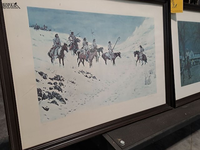 Lot 31 - ingelijste lythografie 'the night mail' - donald teague en p - afbeelding 6 van  6